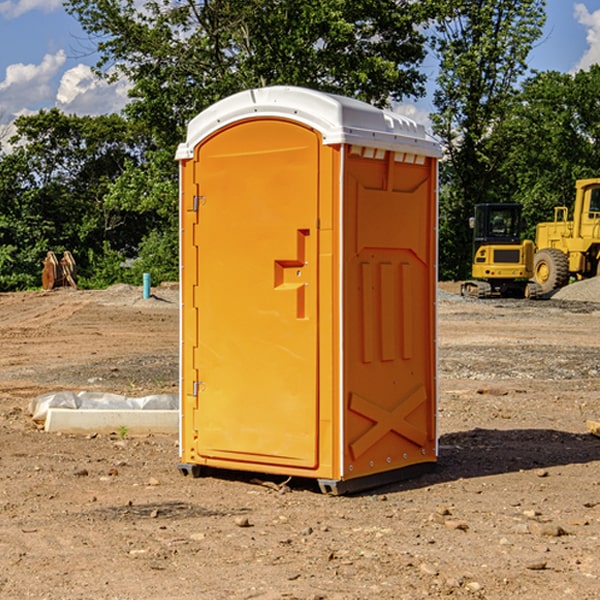 how often are the portable restrooms cleaned and serviced during a rental period in Conrad IA